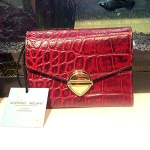 Antonio Melani Burgandy Croco Wallet